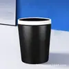 Lixeira de plástico tipo barril em branco Reciclável Lixeira de 12L Doméstica Comercial Anel de pressão Atacado Anel de aço inoxidável