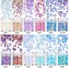 Lentejuelas para uñas luz dorada 4 mm corazón de melocotón hueco amor multicolor traje de 12 colores material de joyería para esmalte de uñas epoxi