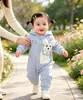 Nuevo y lindo diseño de oso 3D para niños y niñas, mameluco simple y versátil de estilo coreano de corte holgado para salir