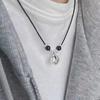 Cadena de clavícula redonda Ruyi, estilo étnico, con candado de longevidad, colgante estilo chinoiserie de estilo nacional, collar de ágata plateada para mejores amigos, para parejas