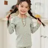 Nuevo Modelo 2026 Set de Ropa Interior Térmica Antibacteriana Sin Costuras para Niños, Ropa para el Hogar de Otoño e Invierno con Diseño Sin Costuras