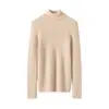 Suéter de Cachemira de Cuello Alto Consinee para Mujer, 100% Cachemira Pura, Canalé, Corte Entallado, Suéter Base de Punto Sin Costuras