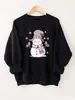 Patrón de Dibujos Animados de Muñeco de Nieve Lindo Invierno Cálido Casual Ajuste Holgado Cuadros Tela Suave Tendencia de Moda Diseño