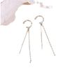 Clip para orejas con borlas largas de estilo coreano para mujer, estilo frío, moderno y sencillo, accesorio para orejas de alta calidad que combina con todo.