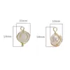Alambre de Cobre Chapado en Oro de 14K Envuelto Alrededor de Piedra Ojo de Gato Perla Redonda Colgante Pequeño Pendiente Hecho a Mano DIY Accesorios para Pendientes Colgantes de Perlas