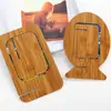 Espejo de Maquillaje Plegable Portátil de Madera Creativo para Tocador Hotel Simple