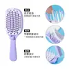 Peine Plegable Autolimpiante, Peine de Costillas Huecas, Peine Portátil Alisador de Cabello, Peine de Agujas Suaves para Estilismo de Coronilla Alta, Peine para el Cabello con Limpieza de un Solo Toque