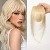 Flequillo Postizo para Mujer, Extensión de Cabello Invisible en la Frente, Cabello Artificial, Flequillo de Aire Sin Costuras, Piezas de Peluca, Extensiones de Cabello para Mujer