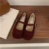 Zapatos de una sola pieza de alta gama con suela plana y forro de felpa, Zapatos cálidos de algodón para mujer, Nuevos zapatos de estilo francés 2026, Zapatos peludos Mary Jane de otoño e invierno
