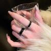 Anillo de apertura irregular de diamante que gotea aceite personalidad de nicho sentido de diseño simple anillo de dedo para comida accesorios de moda al por mayor mujeres