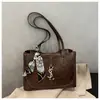 Nova Bolsa Tote, Bolsa de Mão Grande em Couro a Óleo Retrô, Textura Simples, Bolsa de Ombro Fashion, Bolsa Prática para o Dia a Dia