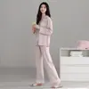 Nuevos pijamas de algodón puro cómodos y suaves para mujer, cárdigan de manga larga, ropa de casa con ribete de encaje a la moda, conjunto de primavera y otoño