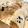 Juego de ropa de cama de cuatro piezas de terciopelo de leche, nueva colección de invierno 2026, ropa de cama gruesa de forro polar coral, incluyendo sábana y funda de edredón