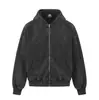 Jia Yiku 2026 Primavera/Verano Nueva Sudadera con Capucha Estilo Retro Americano Falsa de Dos Piezas Lavada Retazos Cremallera Sudadera