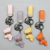 Estoque Transfronteiriço Mini Método Luta de Cachorros Chaveiro Desenho Animado Pingente de Cachorrinho de Couro Chaveiro de Carro Acessórios para Capa de Celular