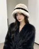 Sombrero Otoño Invierno Estilo Nuevo Sombrero de Pescador Cálido Más Terciopelo Cortavientos Protección para Orejas Sombrero de Mujer Ala con Borde Sombrero de Felpa Transfronterizo