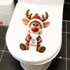 Pegatinas divertidas de renos para inodoro, calcomanías de pared para decoración del hogar, autoadhesivas, impermeables, resistentes al aceite, 3D, arte de pared vibrante y hermoso