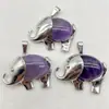 Las Joyas Más Vendidas de Amazon: Collar con Colgante de Elefante de Aleación de Piedras Preciosas Incrustado con Ágata de Cristal Natural Accesorios