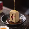 Suporte de Cerâmica Estilo Chinês para Tampa de Mahjong, Acessórios para Conjunto de Chá Kung Fu para Uso Doméstico, Adequado para Mesa de Chá, Cerimônia do Chá, Pequena Peça Decorativa para Tampa de Bule