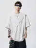 Camiseta de Manga Corta para Hombre Estilo Retro Americano 2026 Verano Nueva Marca de Moda Patchwork Tie-Dye Holgada Casual Manga Media Ropa para Hombre