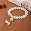 Pulsera de Raíz de Bodhi de Loto Dios de la Riqueza de Hangzhou Pulsera de Bodhi de Loto de Sándalo Verde Pulsera de Flor Rica Duobao