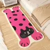 Alfombra de Rayas de Animales de Dibujos Animados, Manta para Mesita de Noche de Dormitorio, Tapete para Mesa de Centro de Sala de Estar de Gatito, Alfombra de Piso Resistente a Manchas y Fácil de Cuidar de Imitación de Cachemira