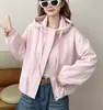 Jaqueta leve com capuz para mulheres, estilo primavera e outono, nova popular de 2026, top casual solto para trabalho, moderno