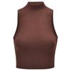 Chaleco sin mangas de cuello alto estilo americano retro para mujer, corte entallado, corto, con ombligo al descubierto, novedad de verano de 2024