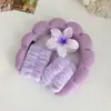 Tecido de Bolha de Plumeria Transfronteiriço Flanela Esponja Faixa de Cabelo à Prova d'Água Conjunto de Grampos de Cabelo Faixa de Cabelo de Nuvem