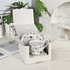 Estilo Europeu Moda de Luxo Leve Série Renda Capim Tang Copo e Pires Universais Exquisite Xícara e Pires de Café em Porcelana de Ossos Recomendação de Presente para Casa