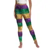 2026 Nuevo Llegada Máscara de Carnaval Mardi Gras Leggings con Cuentas Estampado Digital Cintura Alta Pantalones de Yoga
