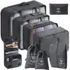 Conjunto de Bolsas de Armazenamento para Viagem Transfronteiriça com Sete ou Oito Peças, Bolsa de Armazenamento para Viagem de Negócios, Bolsa de Armazenamento de Grande Capacidade, Conjunto de Armazenamento à Prova d'Água