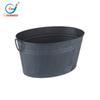 Cubo de Hielo Ovalado Negro Gran Clásico Enfriador de Bebidas Metálico Cubo para Bebidas Cubo Enfriado para Vino Cerveza