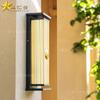 Lámpara de pared para villa, pilar de puerta o valla, para exteriores, impermeable, estilo chino nuevo, balcón, patio exterior, pared exterior, lámpara solar