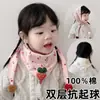Bufanda Infantil Otoño e Invierno Algodón Puro Bebé Bufanda Triángulo Bebé Niños y Niñas Primavera y Otoño Calentador de Cuello de Doble Capa Bufanda para el Cuello