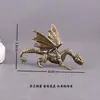 Latão Puro Dragão Verde do Warcraft Dragão Cuspidor de Fogo Dragão Voador Pterossauro Vintage Antigo Artesanato Decorativo para Desktop Ornamento