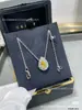Colar de Diamante Gota d'Água Graff Versão Alta V Dourada Luxo Leve Versátil Mesmo Estilo Pingente Totalmente Diamantado Corrente para Clavícula Feminina Processo CNC