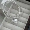 Pulseira de Três Camadas com Contas Redondas e Tubo Curvo Estilo Coreano para Mulheres, Pulseira de Contas para Amizade com Design de Nicho Multi-Círculos Estilo Inglês Ins