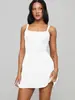 Exportação Europeia e Americana Primavera e Verão Sexy Sexy Y2K High-End Vestido de Alça Fina Feminino Cintura Emagrecedora Visual Vestido Evasê