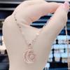 Smart Heart Moon Colar Mulheres Rosa Gold Internet Celebrant All-match Clavicle Chain Design Sense Moon Love Acessórios Não desvanecer