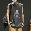 Chaleco Grande Deportivo de Hombro Verano 2025 Nuevo para Hombre Holgado Sin Mangas para Entrenamiento Camiseta de Secado Rápido Chaleco Top de Manga Corta Redondo