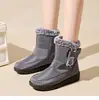 Nuevo modelo de invierno, forrado de felpa y engrosado, cómodos y cálidos zapatos de algodón, zapatos antideslizantes de media caña con suela gruesa, botas de nieve unisex