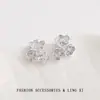 Brincos de Cristal Gelo-Claro Novo Estilo de Verão Brincos de Ametista Rosa para Mulheres Design Exquisito Fresco e Compacto