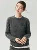 Suéter de punto Kangbaolai para mujer, cuello redondo, hilo grueso floral, estilo relajado, ajuste holgado, prenda básica
