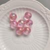 Cuentas redondas de acrílico con agujero recto de sirena, bañadas en UV, de 16 mm, transparentes y sueltas, accesorios de joyería, material de tejido DIY.