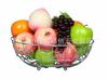 Cesta de frutas de aço inoxidável cozinha frutas e vegetais redonda oca dreno azul peneira de frutas e vegetais cesta de frutas de aço inoxidável