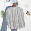 Camisa de Gasa de Algodón Artística de Doble Capa con Cuello Alto sin Mangas para Mujer, Nuevo Estilo de Verano, Top Casual Holgado y Versátil con Cuello Redondo