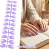 Adesivos de Nail Art de Comércio Exterior Mais Vendidos, Cor Nude Transparente, Cor Sólida, 24 Peças, Tamanhos Variados, Pontas de Nail Art Usáveis, Atacado