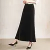 Falda elegante y moderna de color liso estilo sirena para mujer, nueva colección otoño 2026, de cintura alta, adelgazante, larga, ajustada al cuerpo