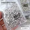 Paquete Completo al por Mayor de Pedrería Súper Brillante para Uñas, Pedrería Blanca de Fondo Plano, Pedrería Redonda Decorativa, Pedrería Triturada, Accesorios de Uñas Portátiles